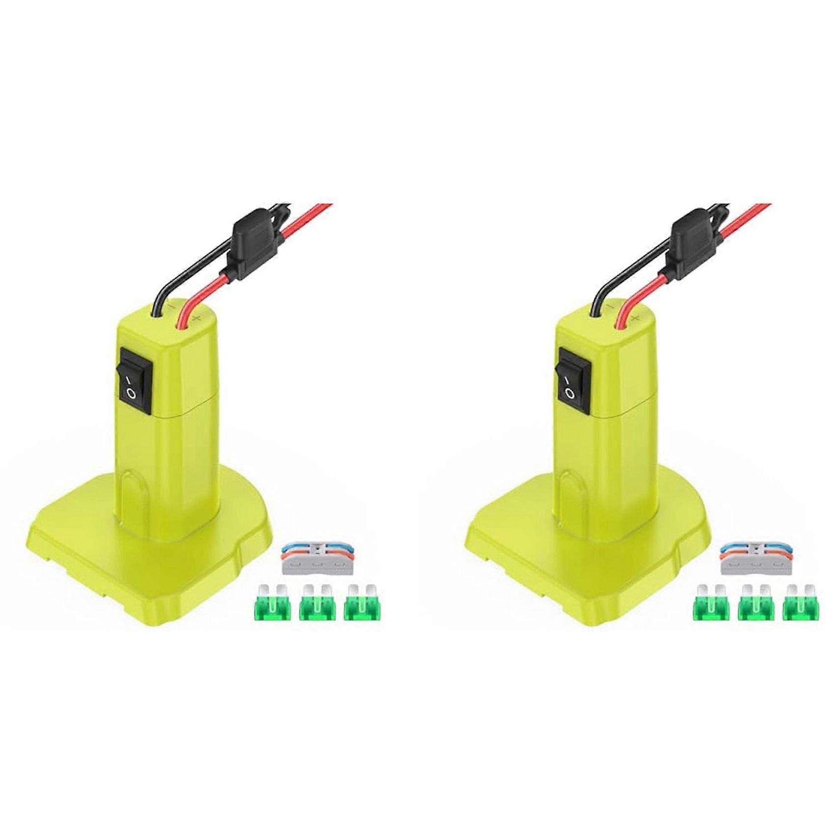 2X Power Wheels Adapter for Ryobi 18V Battery Wheels Battery Conversion Kit with Switch, 12AWG Wire