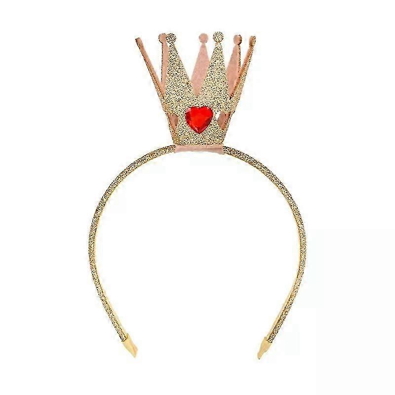 Elegant Gold Sequined Hairband Heart Rhinestones Crowns Headband For Party Birthday Celebrations All Age Hairhoop