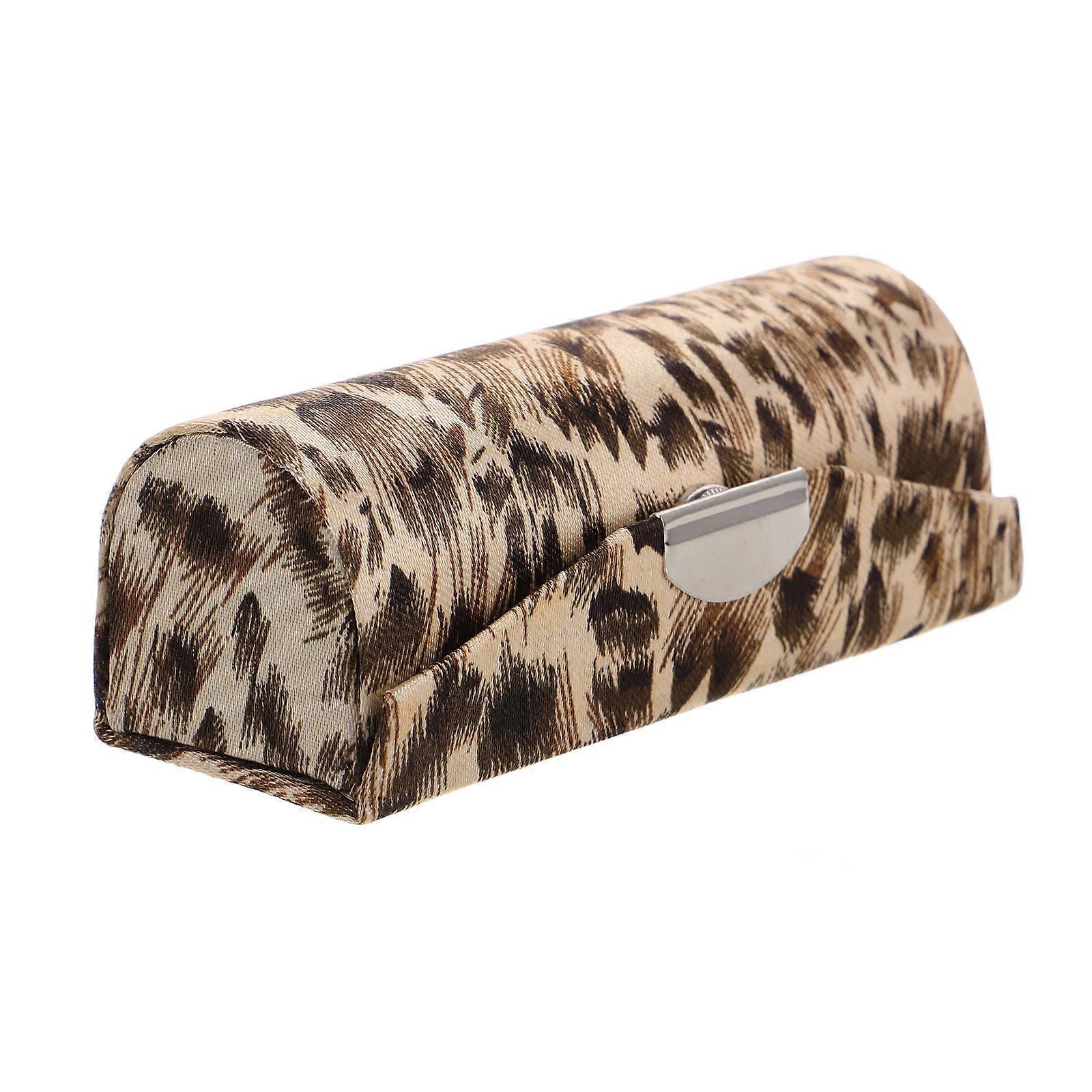 ليوبارد طباعة أحمر الشفاه حامل حالة مع مرآة صغيرة مستحضرات التجميل تخزين كيت ماكياج حالات السفر منظم حقيبة لحقيبة محفظة للسيدات والنساء والفتيات