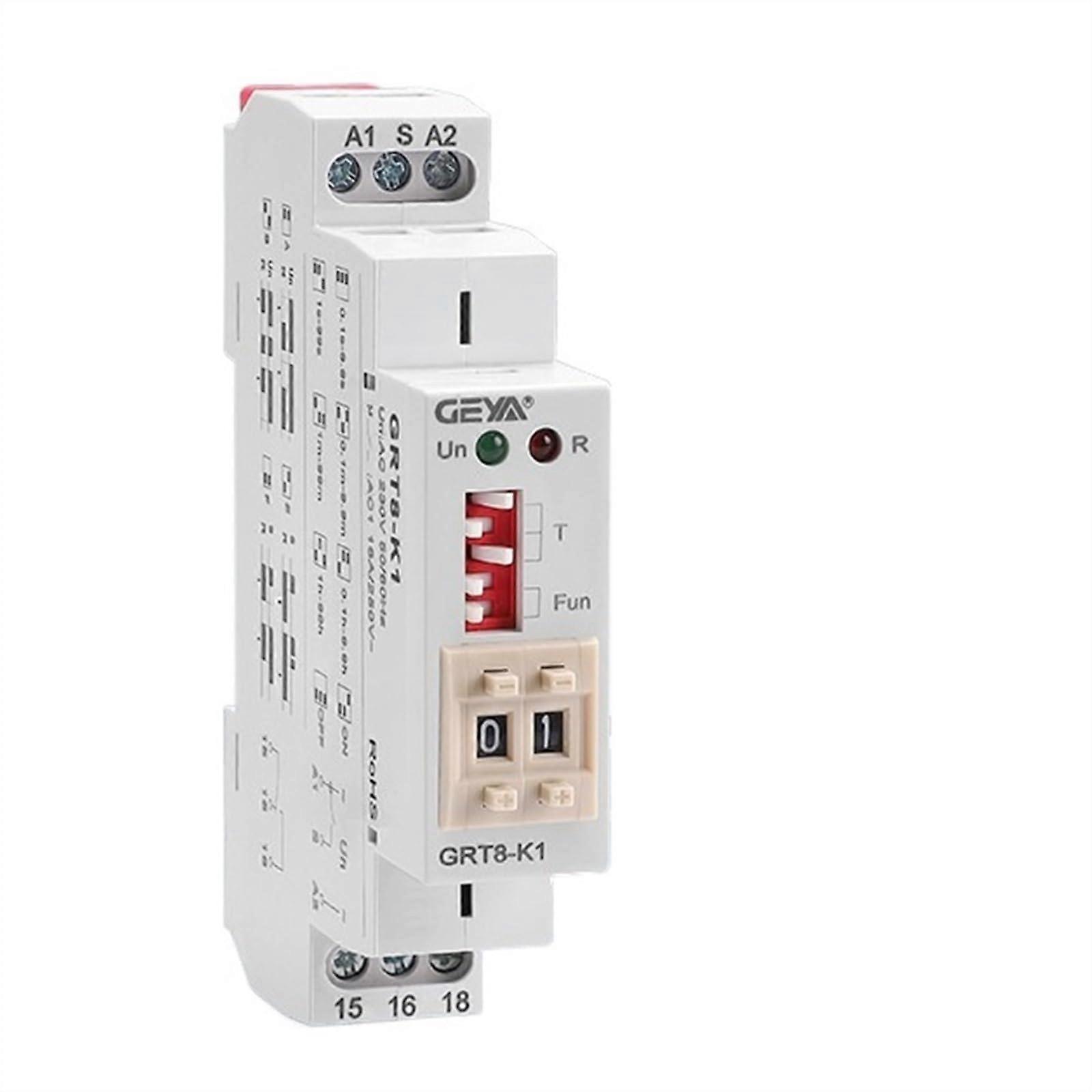 GRT8K Digital Time Relay AC220V with Precise Time Control and 1 Open 1 Closed Contact