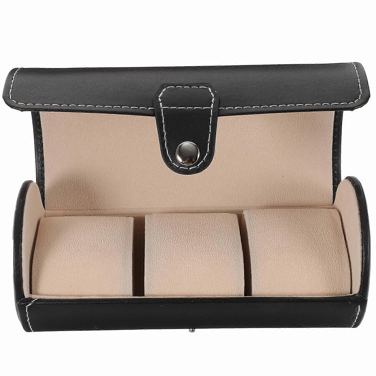 Portable Case with Material for Suitable 3 Slot Watches