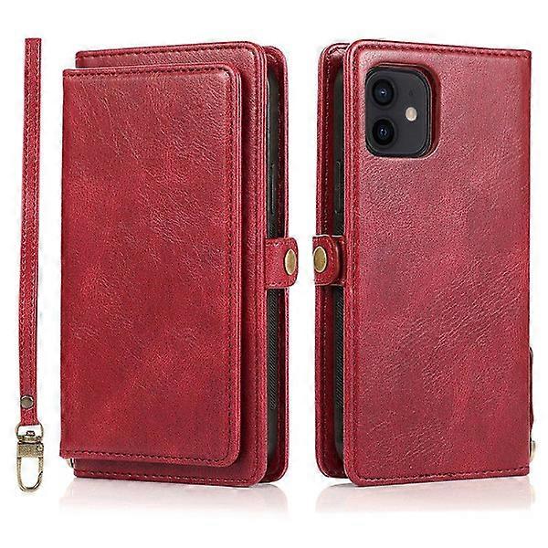 Smooth Stylish 2-1 Wallet Case - compatible with iPhone 12 Mini Red