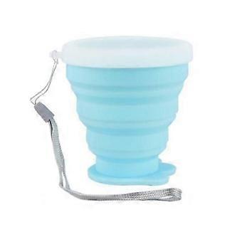 Silicone Folding Water Cup With Lid Heat Resistant Portable Outdoor Coffee Handcup