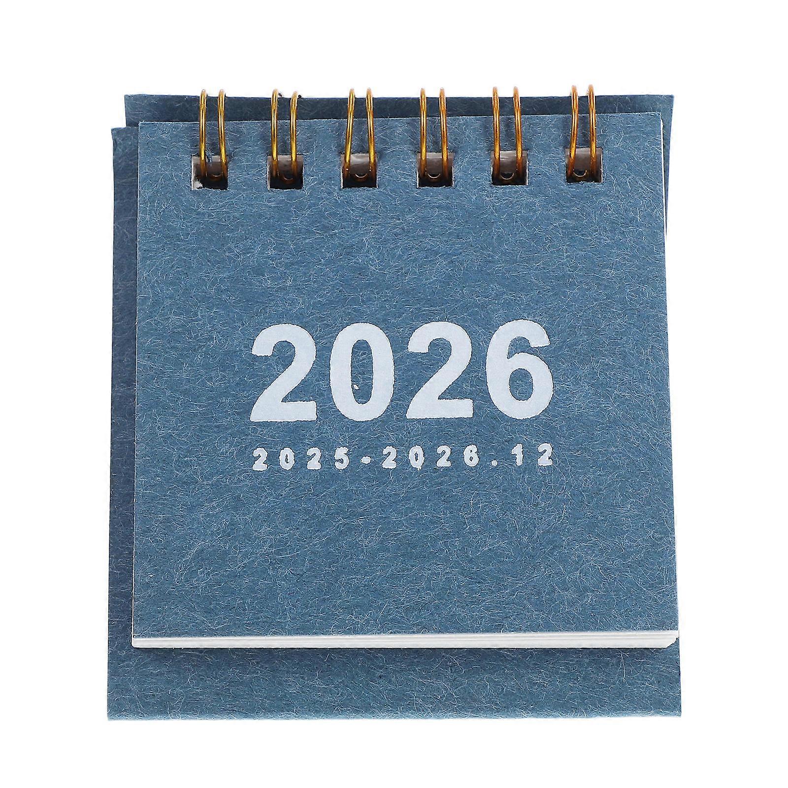 Paper Mini Desk Calendar Blue for Daily Planning and Task Tracking