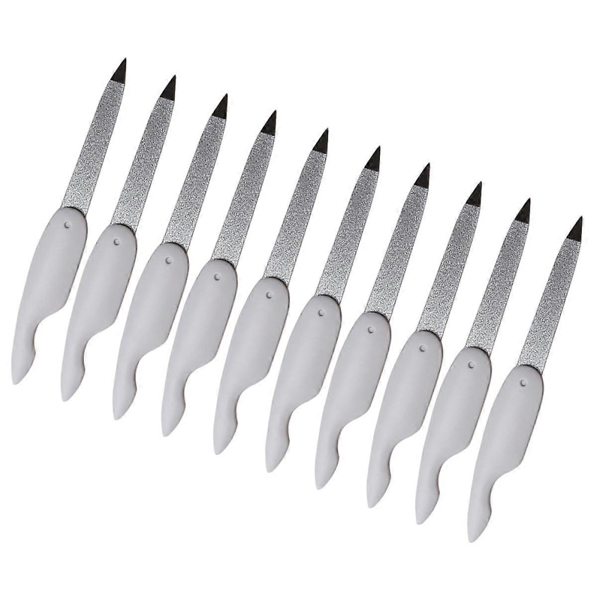 10pcs Folding Nail File Buffer DoubleSided for Acrylic and Natural Nails, Travel Friendly