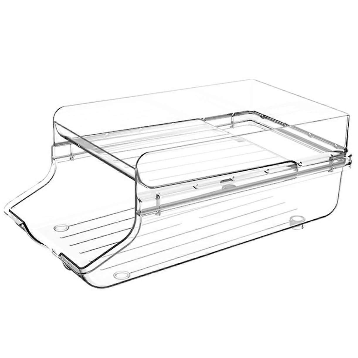 Fridge Can Organizer Double Layer Soda Dispenser for Refrigerator Large Capacity Clear Storage