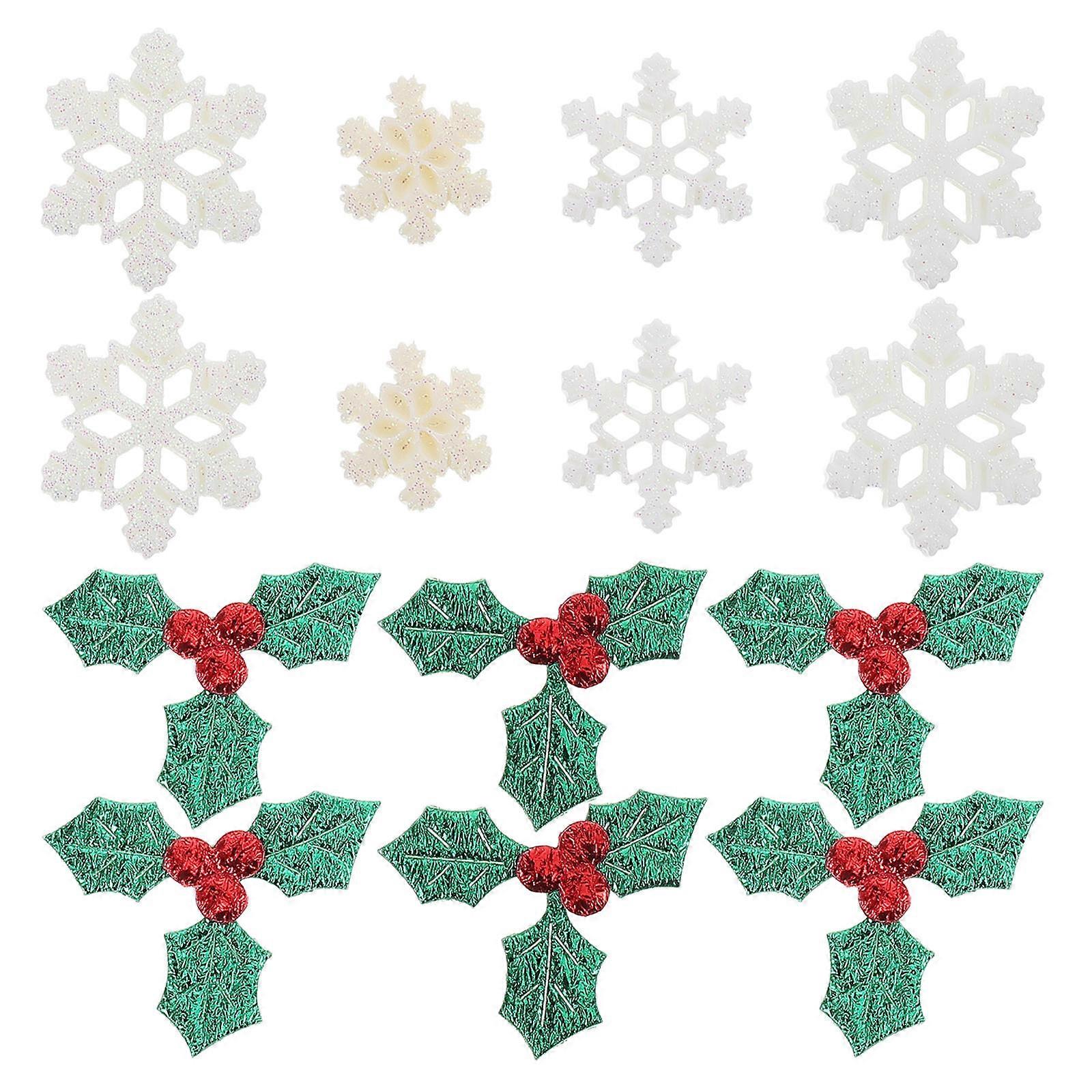DIY Snowflake Decoration Materials with Holly Berry 1Pack Artificial Confetti