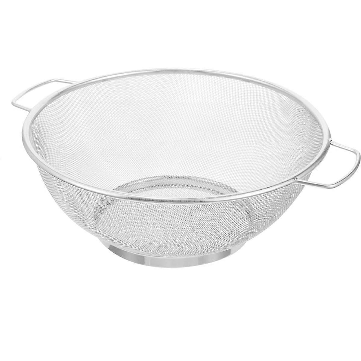 Stainless Steel Mesh Strainer 20cm with Dual Handles, Fine Colander for Oil Filtering, Fruit and Rice Washing