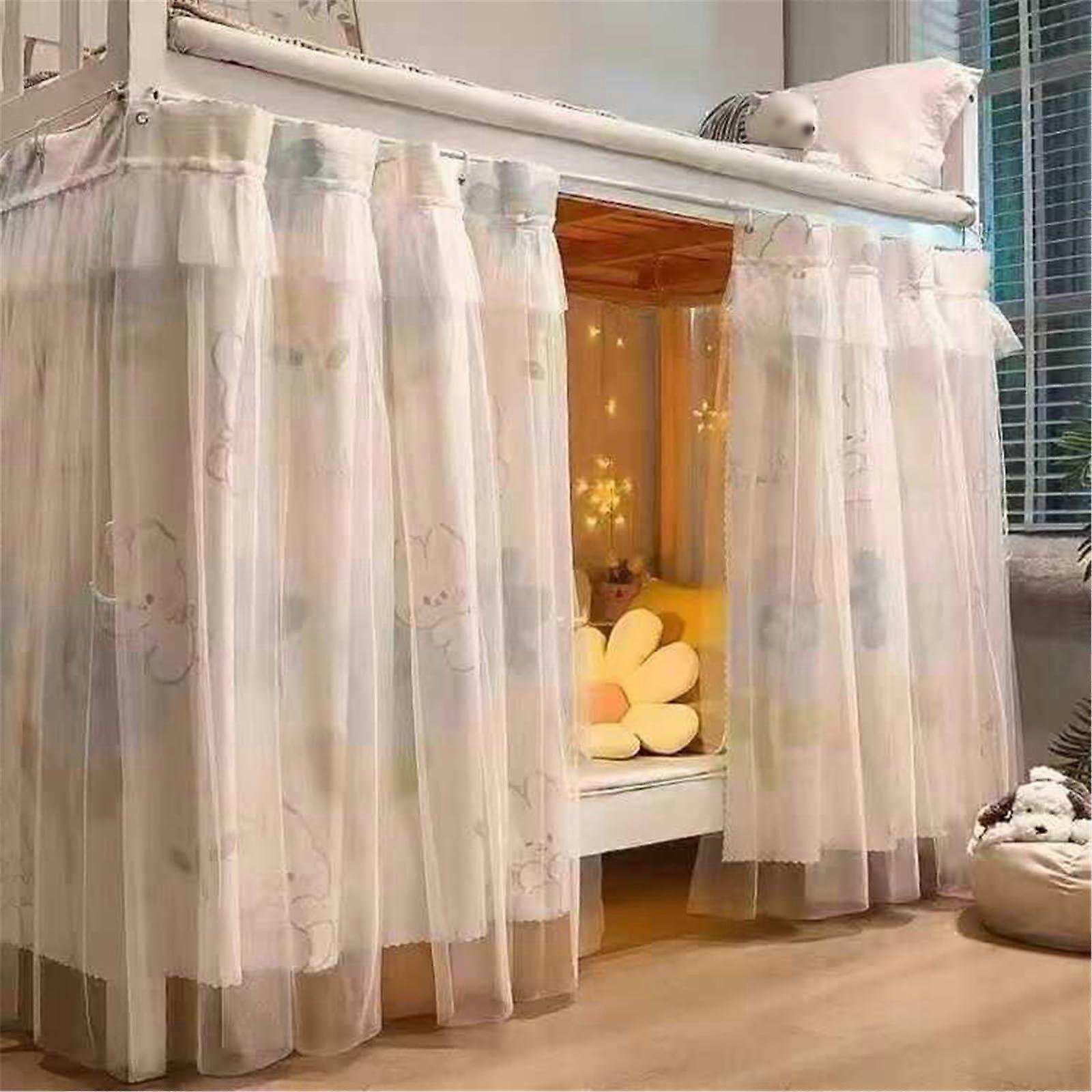 Bunk Bed Curtains Blackout Privacy Protection for Dorm Loft Beds Easy Install Rabbit Design