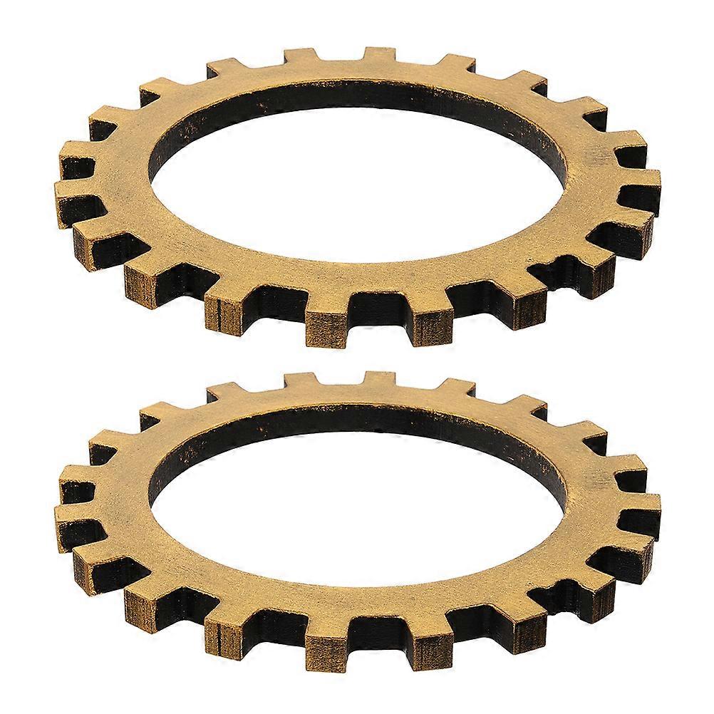 2Pcs Steampunk Gear Wall Hanging Decor Industrial Gear Wheel Wall Art Vintage Retro Wall Sculpture for Bar Decor