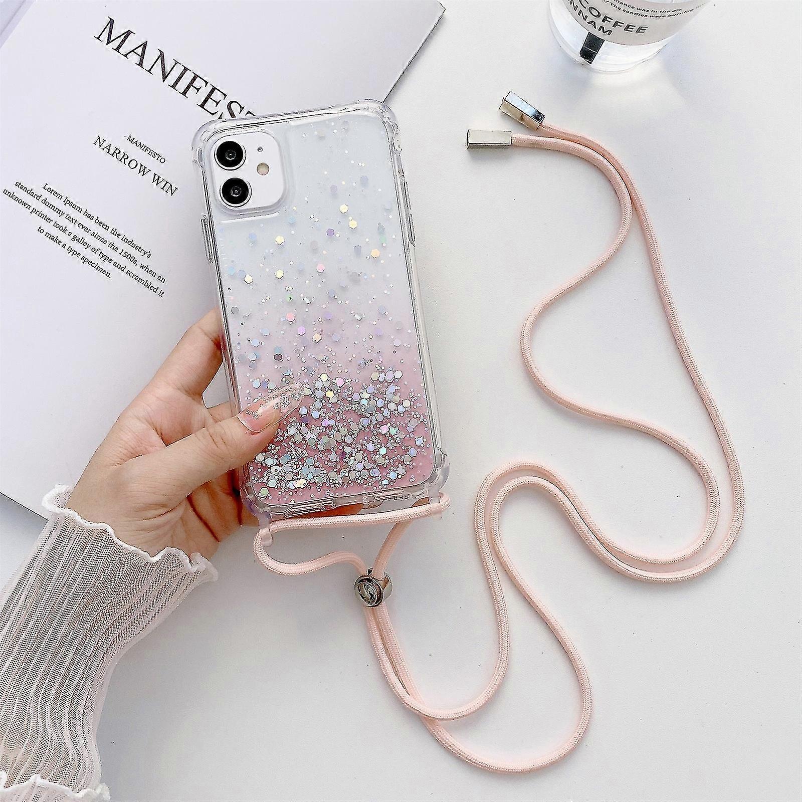 Glitter Powder Epoxy TPU Acrylic Case For iPhone 12 mini