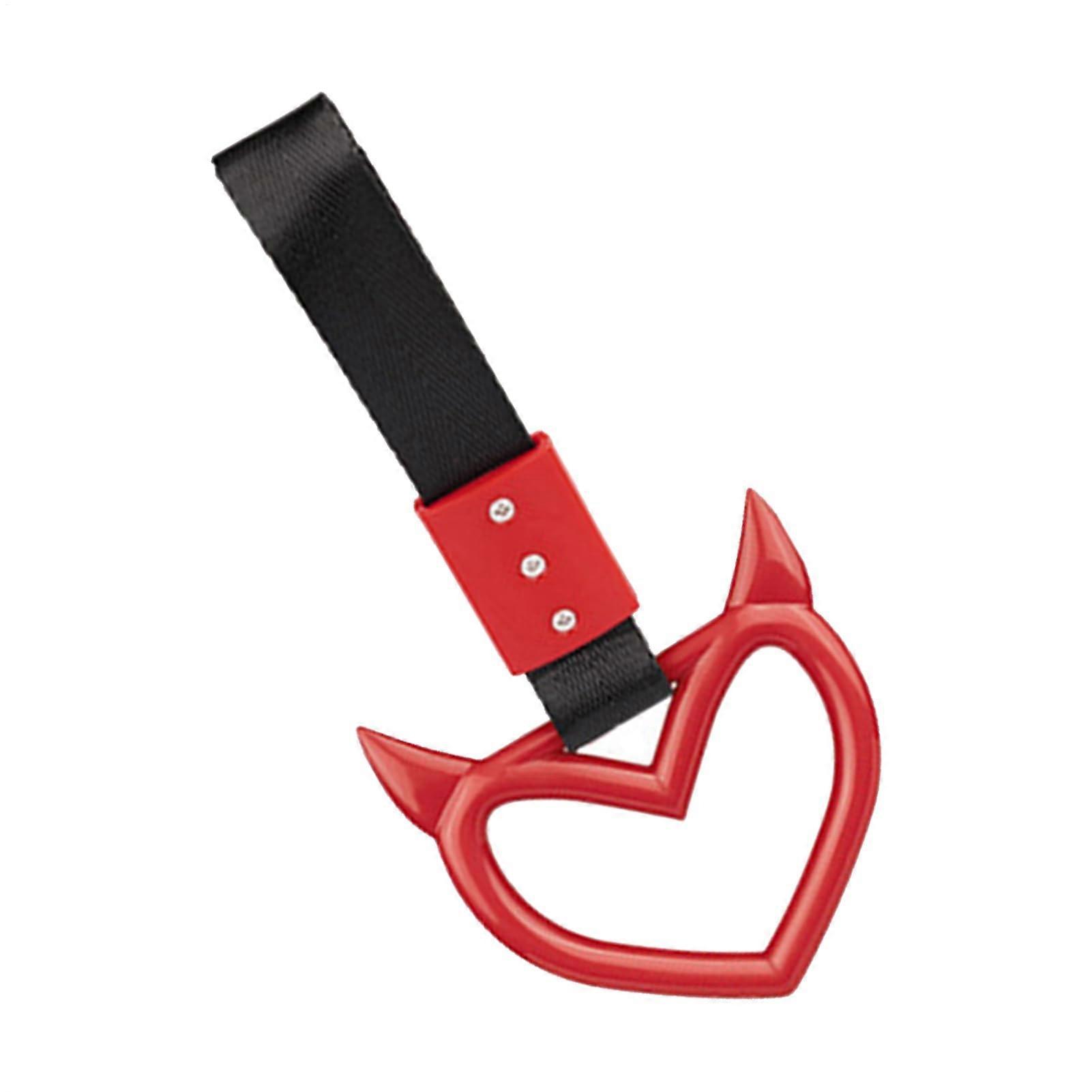 Car Drift Handle Strap with Stylish Devil Heart Design for Rear Bumper Safety and Easy Installation