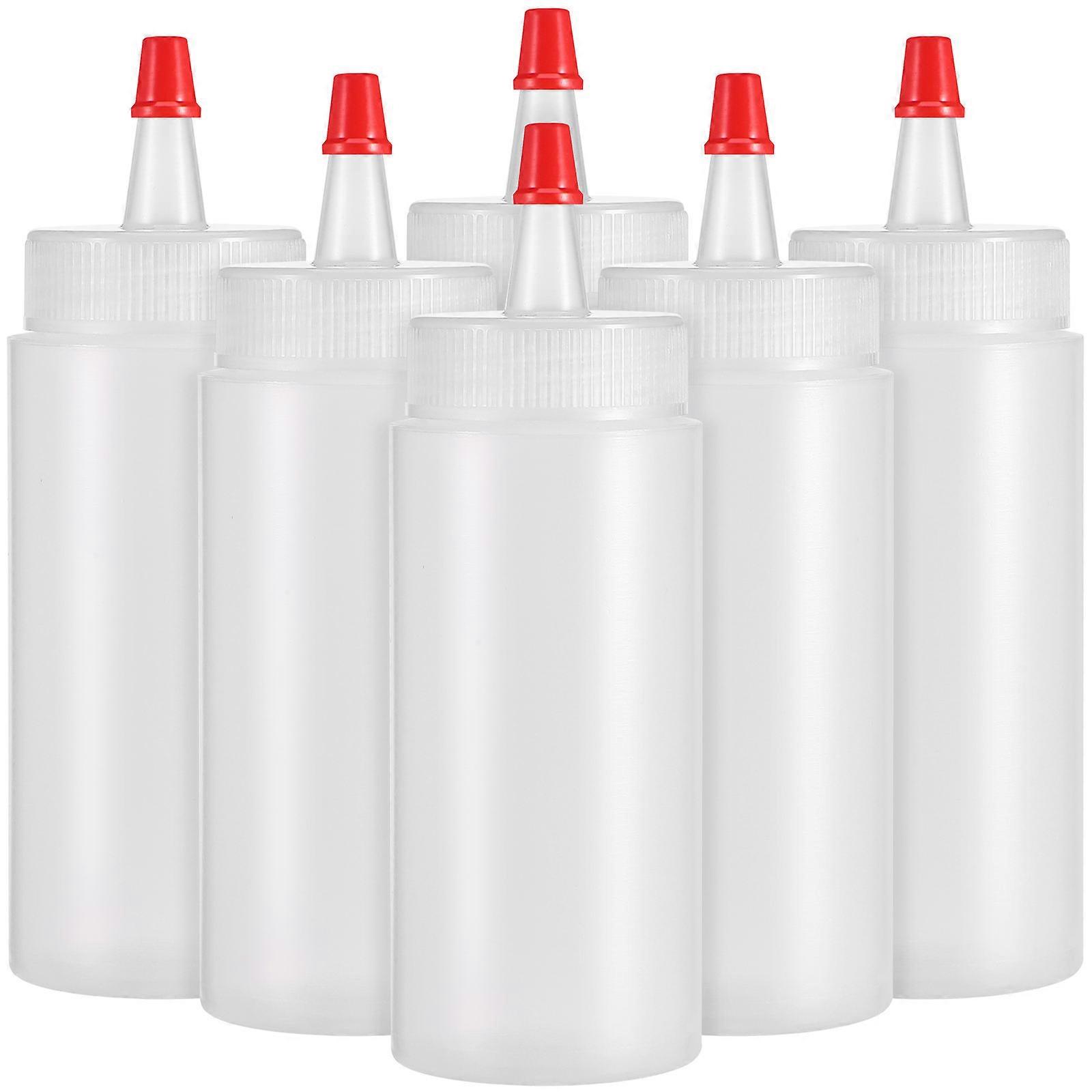 Capacity Dispenser Glue Bottle for Liquid Use 6Pcs White