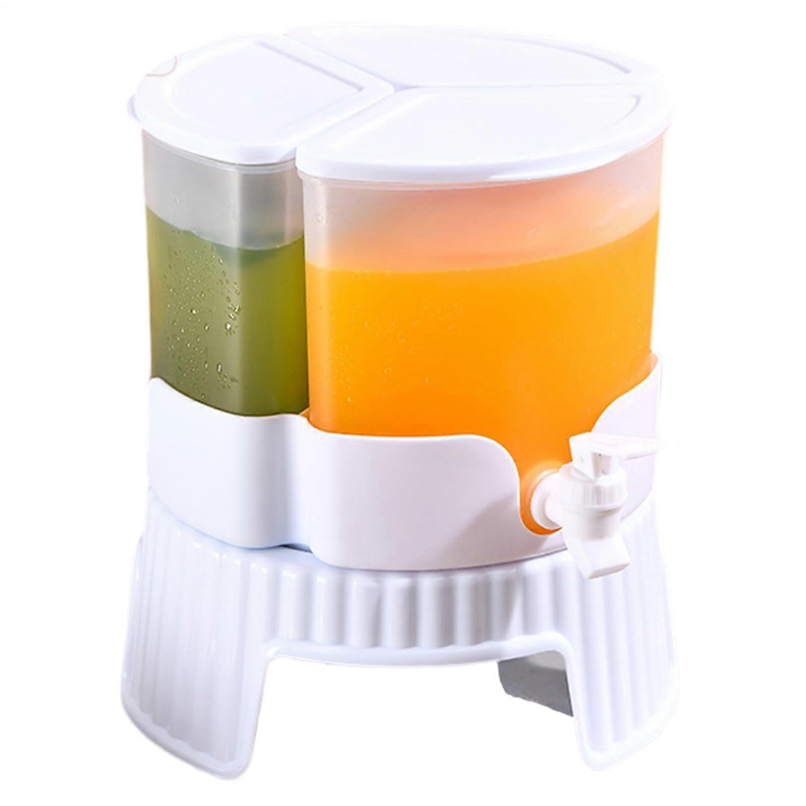 Fridge Drink Dispenser with Triple Compartments, LeakProof Large Capacity Refrigerator Beverage Container