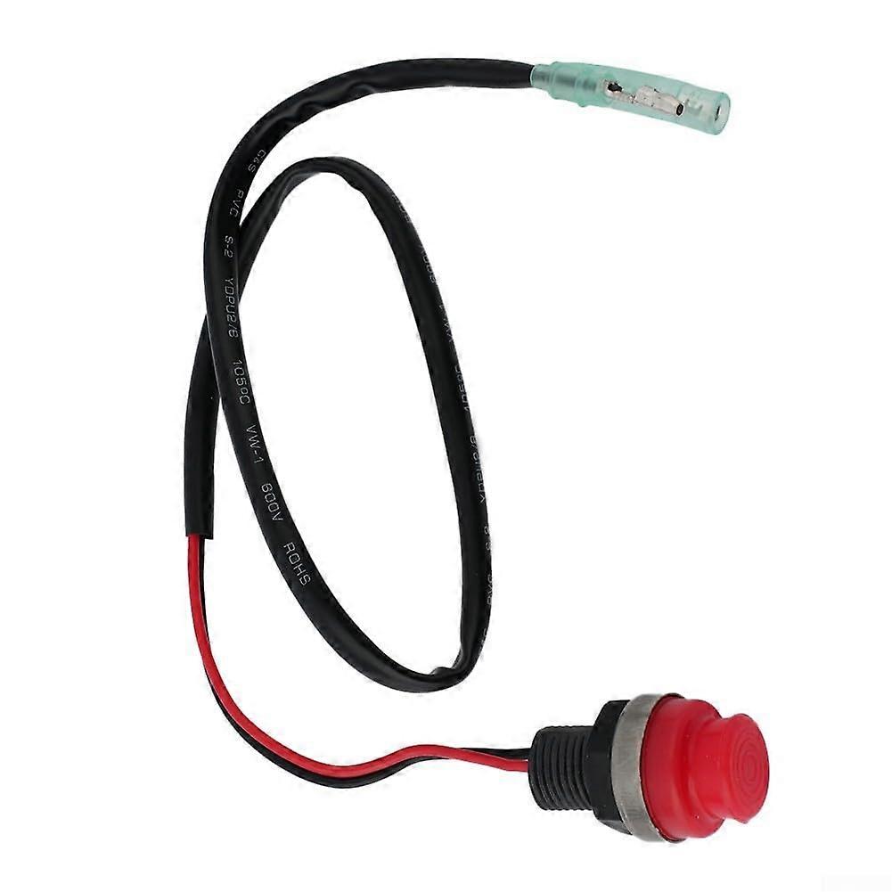 Marine Engine Stop Switch Waterproof Keyless Push Button for Boat Yacht Outboard, Red 45cm Wire