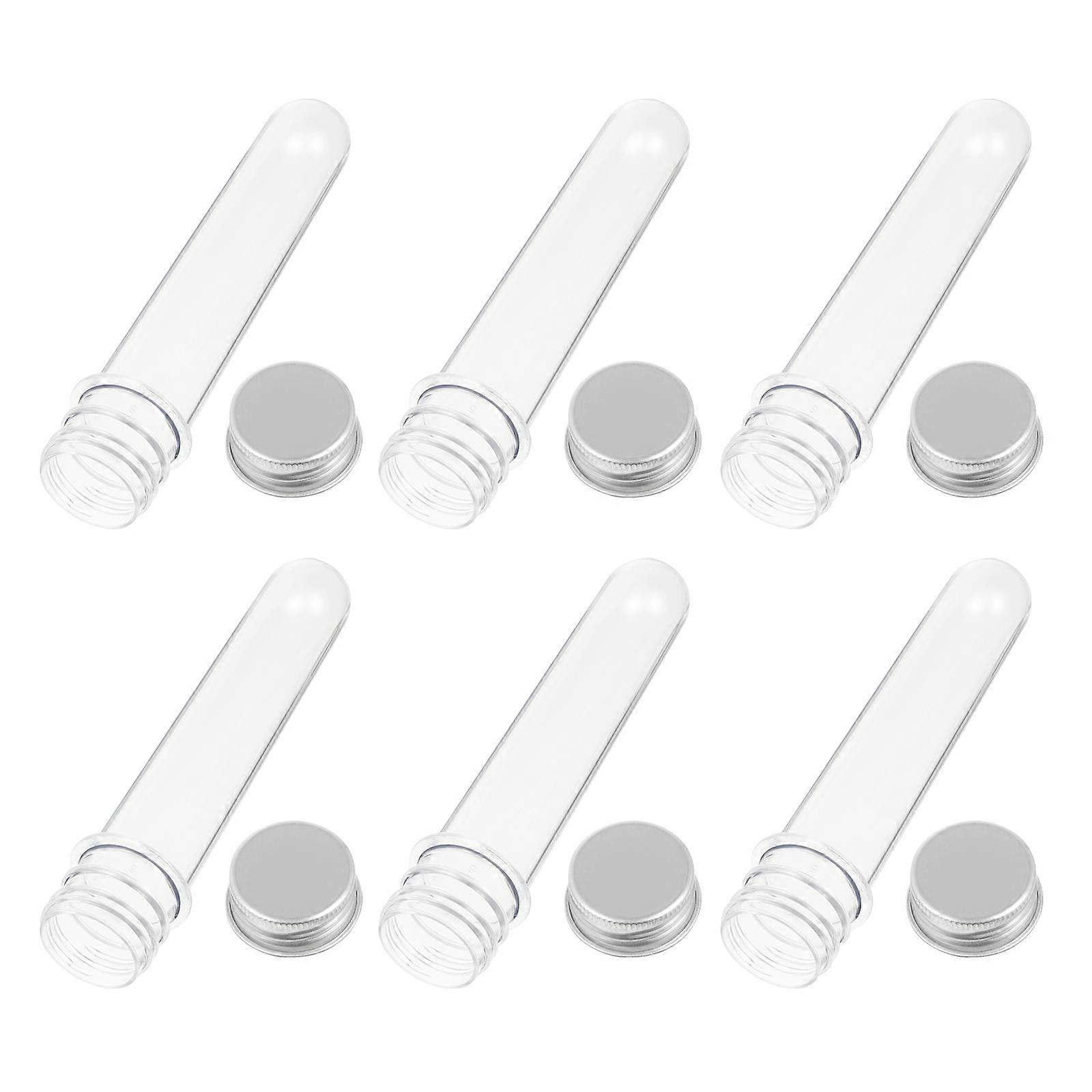 Test Tubes with Caps Plastic for Durable Use 20Pcs Transparent Set