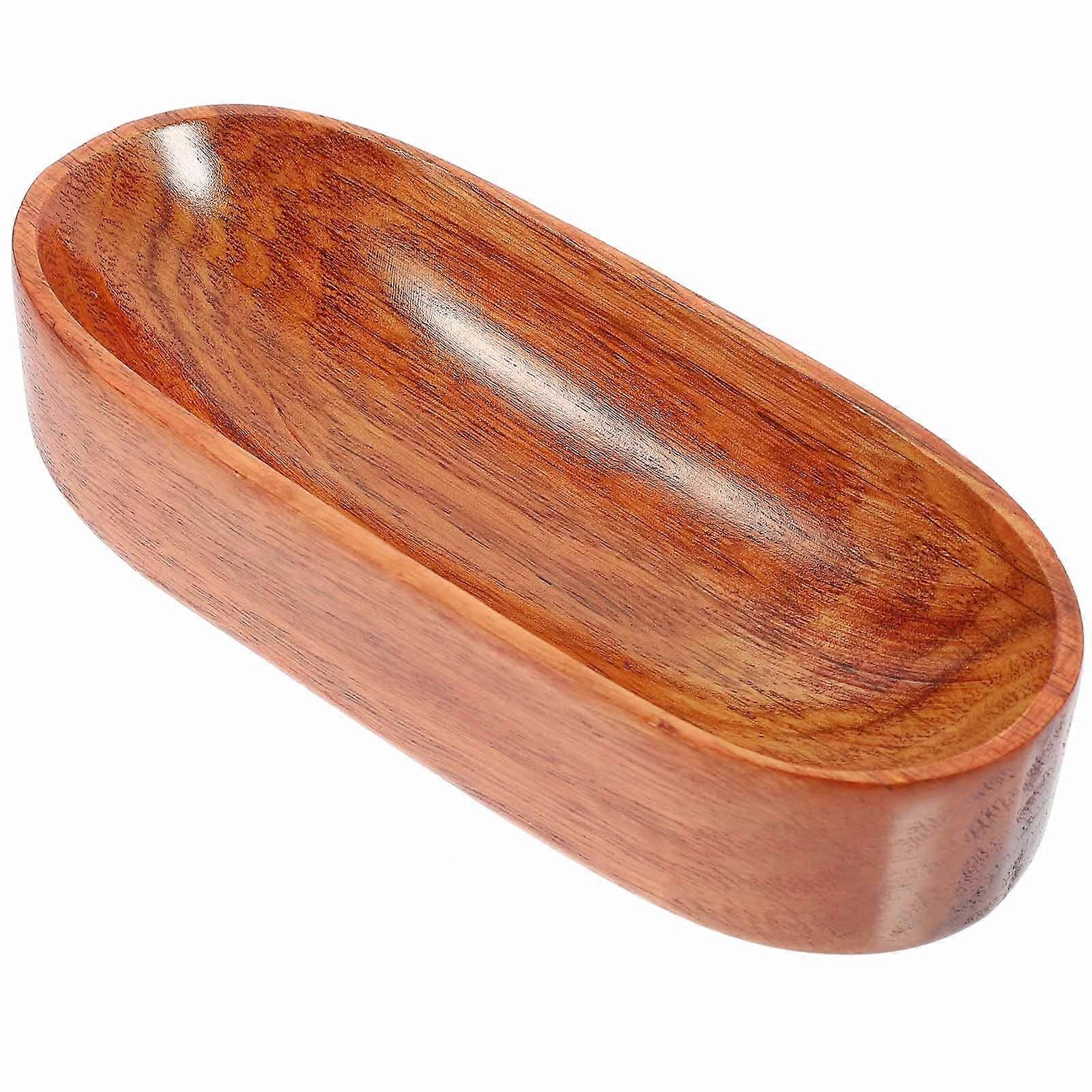 Wooden Snack Plate Serving Tray for Home Rectangular Wood