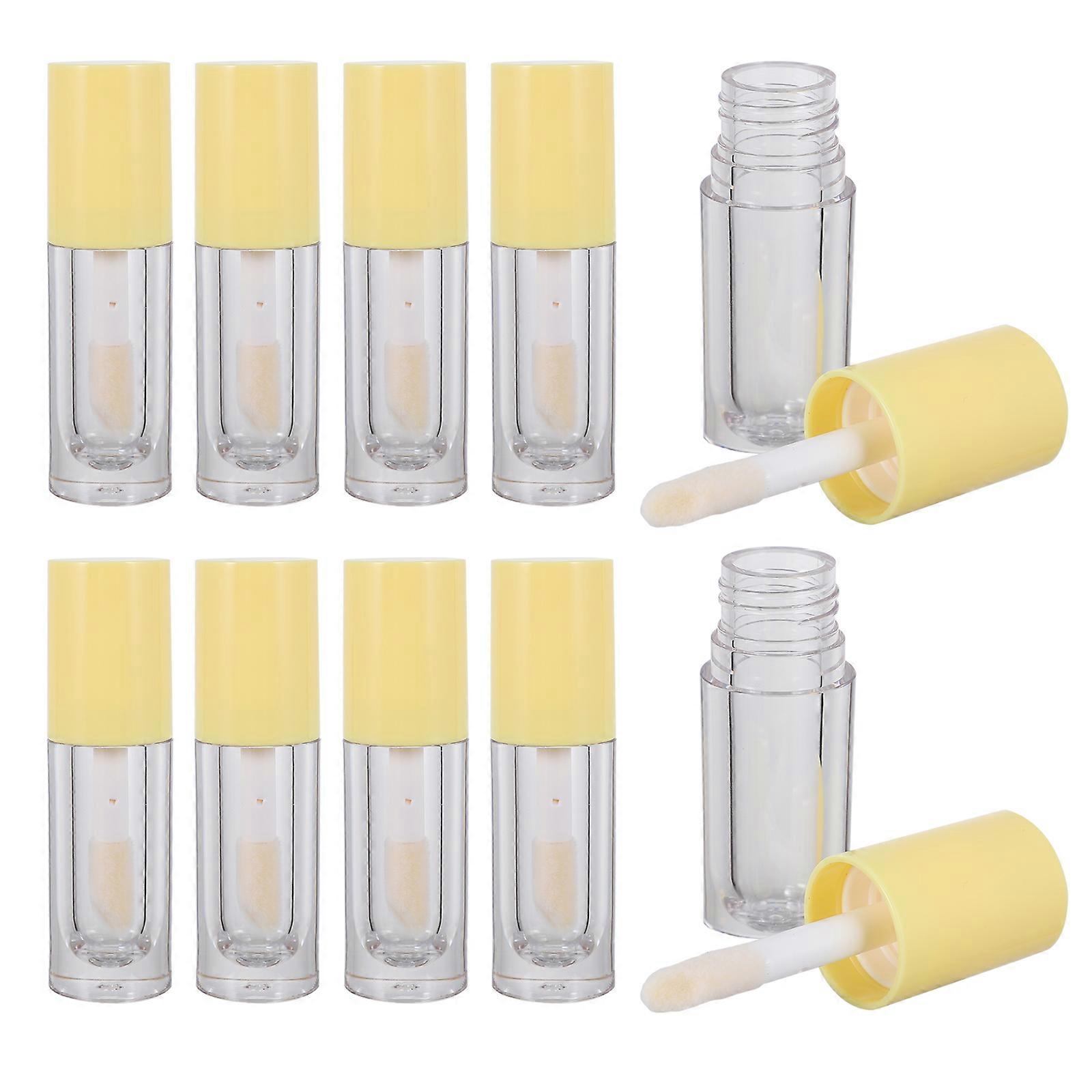 Lip Gloss Tubes Plastic Bottles with Brush Head for Storage Use 10Pcs