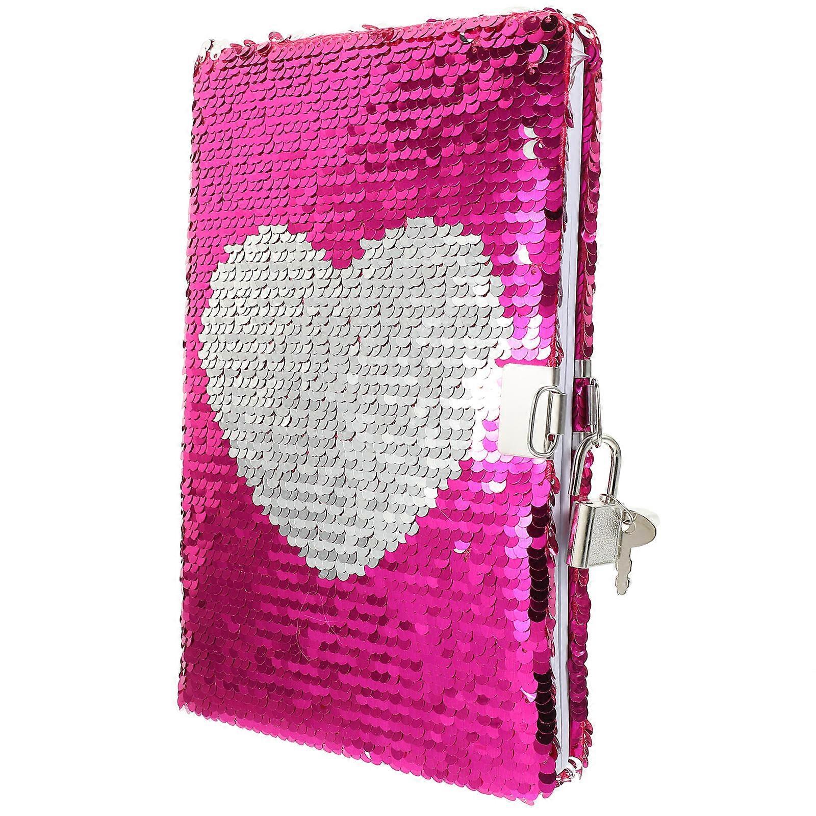 Glitter Notebook Reversible Sequin Notebook for Office Use 1 Piece Rosy