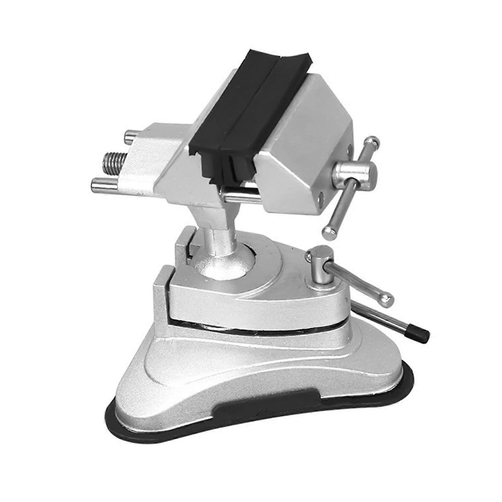 360 Degree Rotating Vise with Secure Suction Base and Electric Drill Press Stand Holder for Workshop
