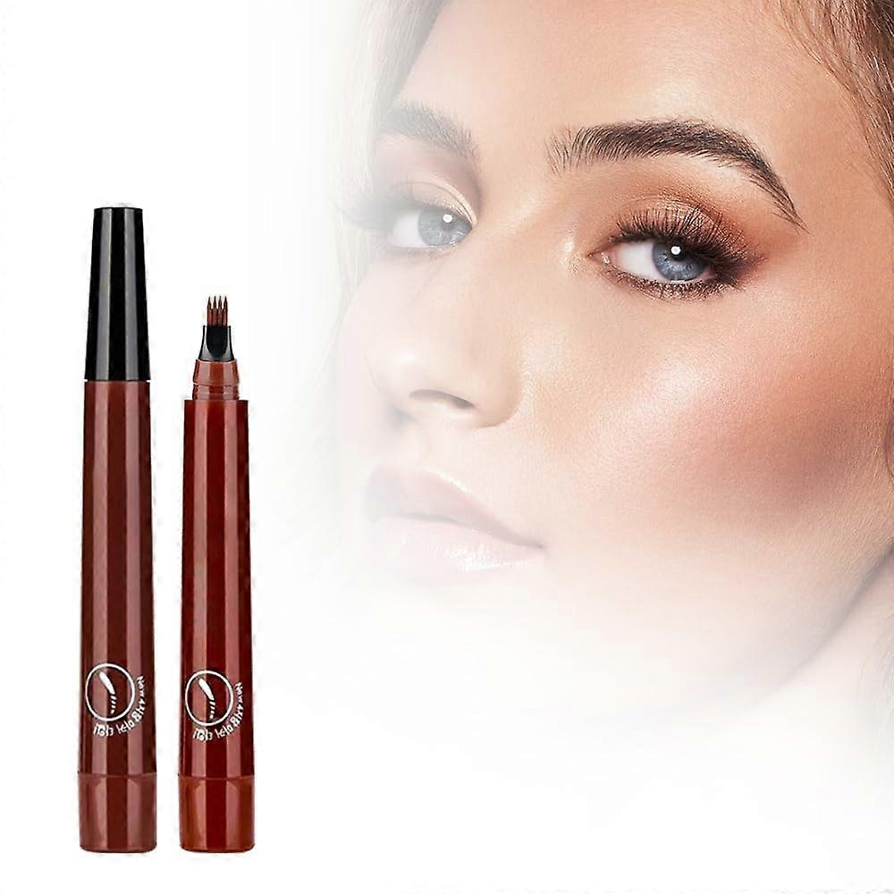 Waterproof Microblading Eyebrow Pencil Red Brown with 4 Tip Precision for Long Lasting Natural Brows