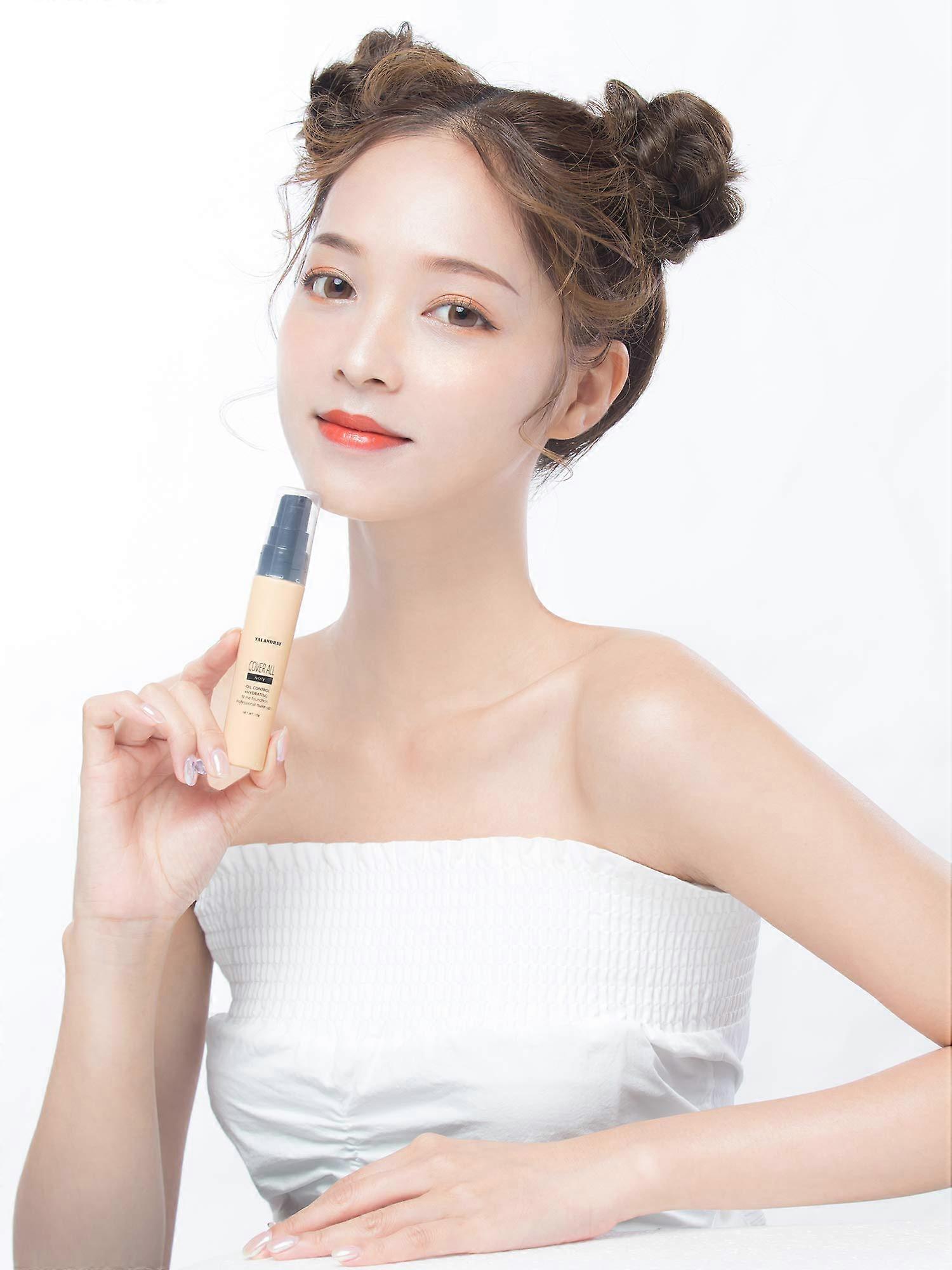 Long Lasting Waterproof Liquid Foundation, Full Coverage Oil Control Nude 15g