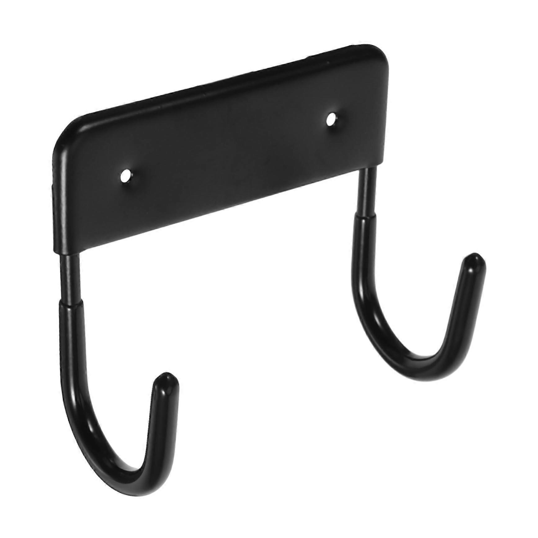 Ironing Board Wall Mount Holder with Hooks, Space Saving Laundry Room Rack Organizer, Black