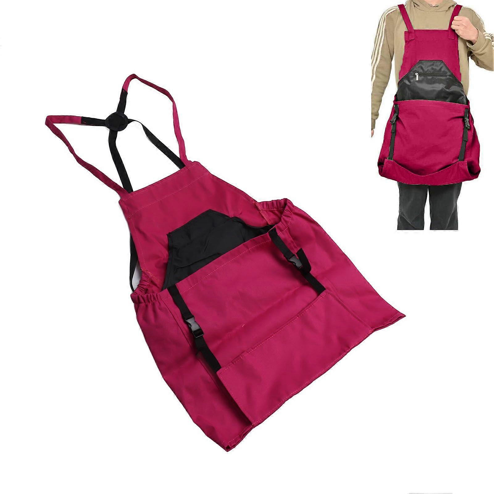 Waterproof Gardening Apron with Large Capacity Pocket and Quick Release Bottom for Fruit Picking