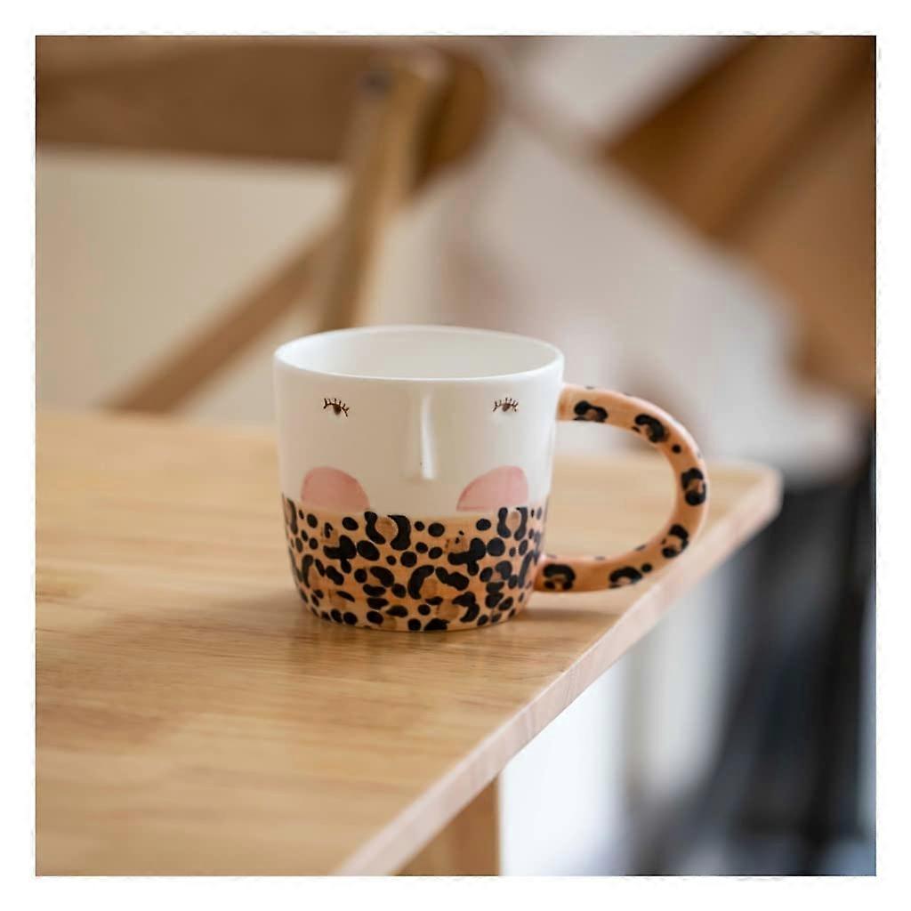 350ml Matte Ceramic Coffee Mug with Handle, Handcrafted Artistic Design Tea Cup