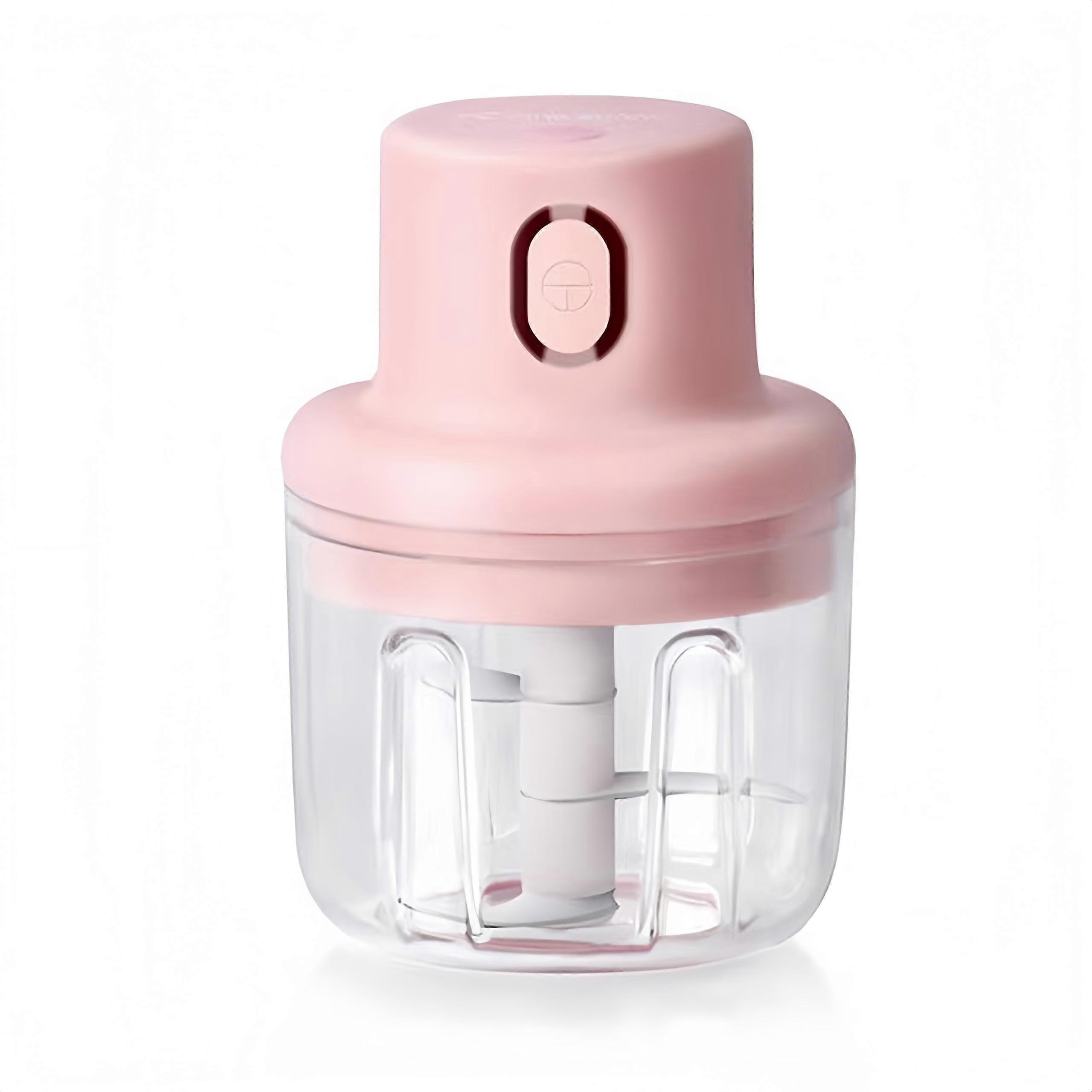 Electric Food Chopper 250ml Pink Rechargeable Mini Vegetable Chopper with OneButton Operation