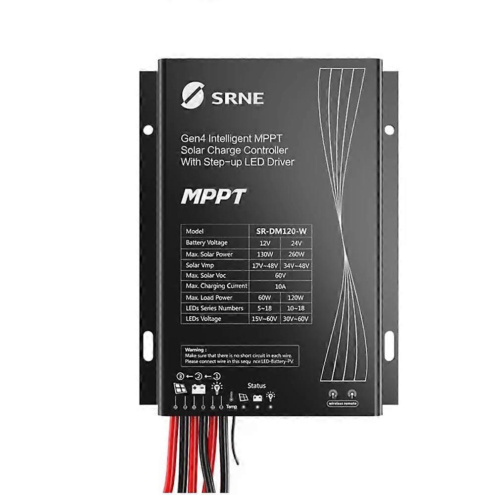 DM120 12V 24V MPPT Solar Street Light Controller 10A Waterproof Efficiency Tracking