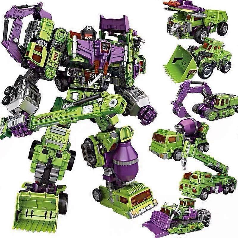 Combiner Robot 30cm Green Oversize Engineering Vehicle Action Figure for Kids