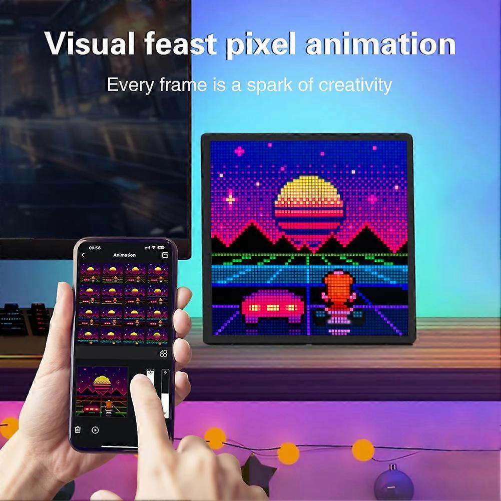 LED Pixel Display 64x64 RGB LED Matrix Panel Programmable Pixel Art Display with Bluetooth APP Control Pixel Screen