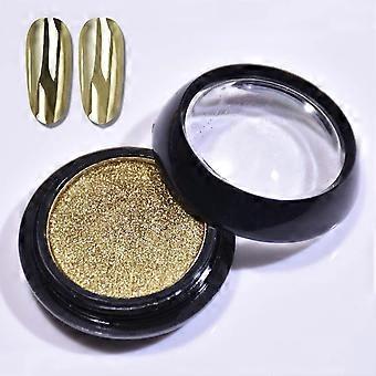 Chrome Nail Powder Violet Green 2A with Visible Metallic Shine and Fine Holographic Nail Glitter