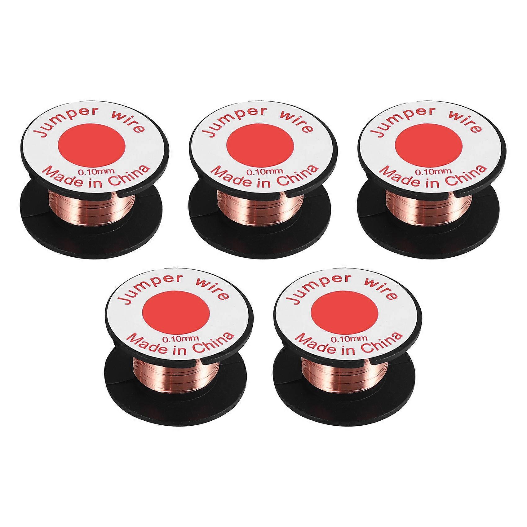 5 Pcs 0.1Mm Diameter Copper Soldering Solder Enamelled Reel Wire