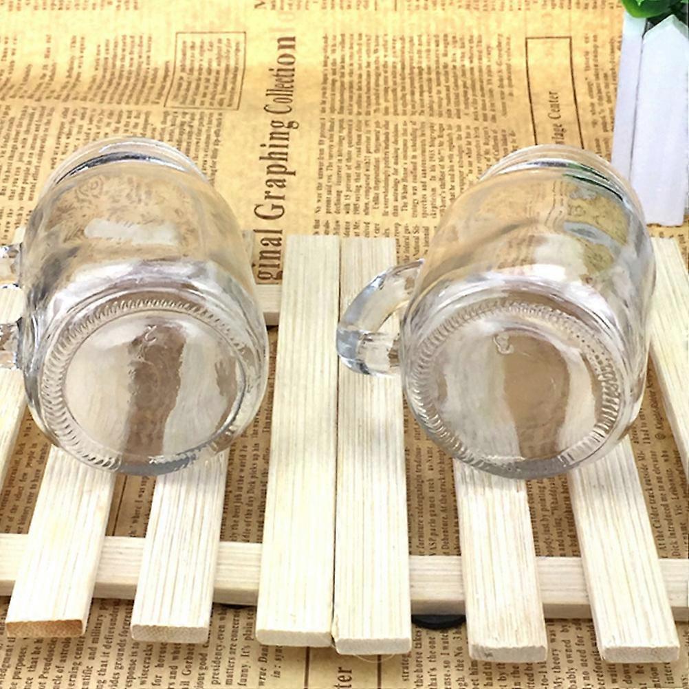 Glass Cup Handle for Drinking Use 5Pcs Transparent Creative Dessert Cups