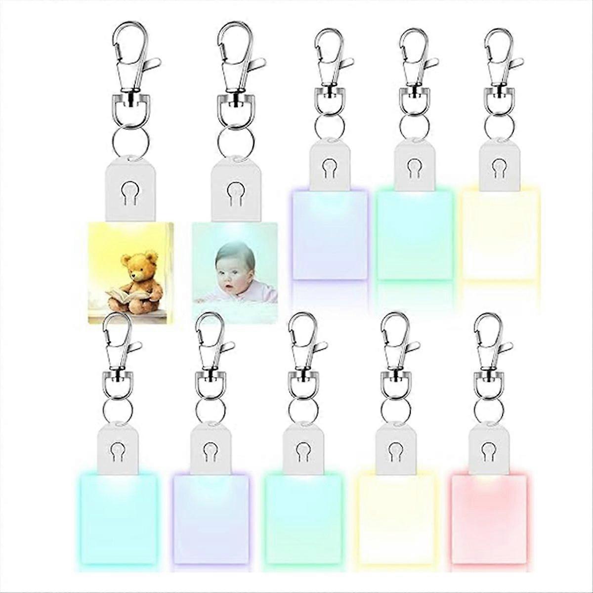 LED Sublimation Blank Keychain Acrylic Lighted Transfer Rectangular