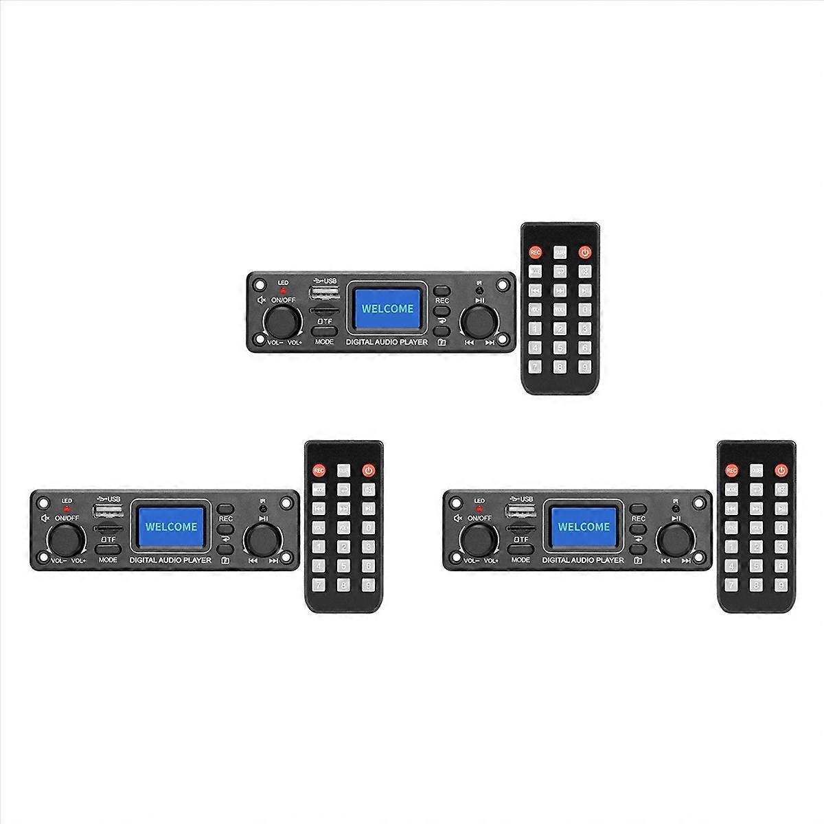 3X Digital Audio Player Bluetooth MP3 Player Decoder Board 128X64 DOTS LCD USB SD BT FM Music Player