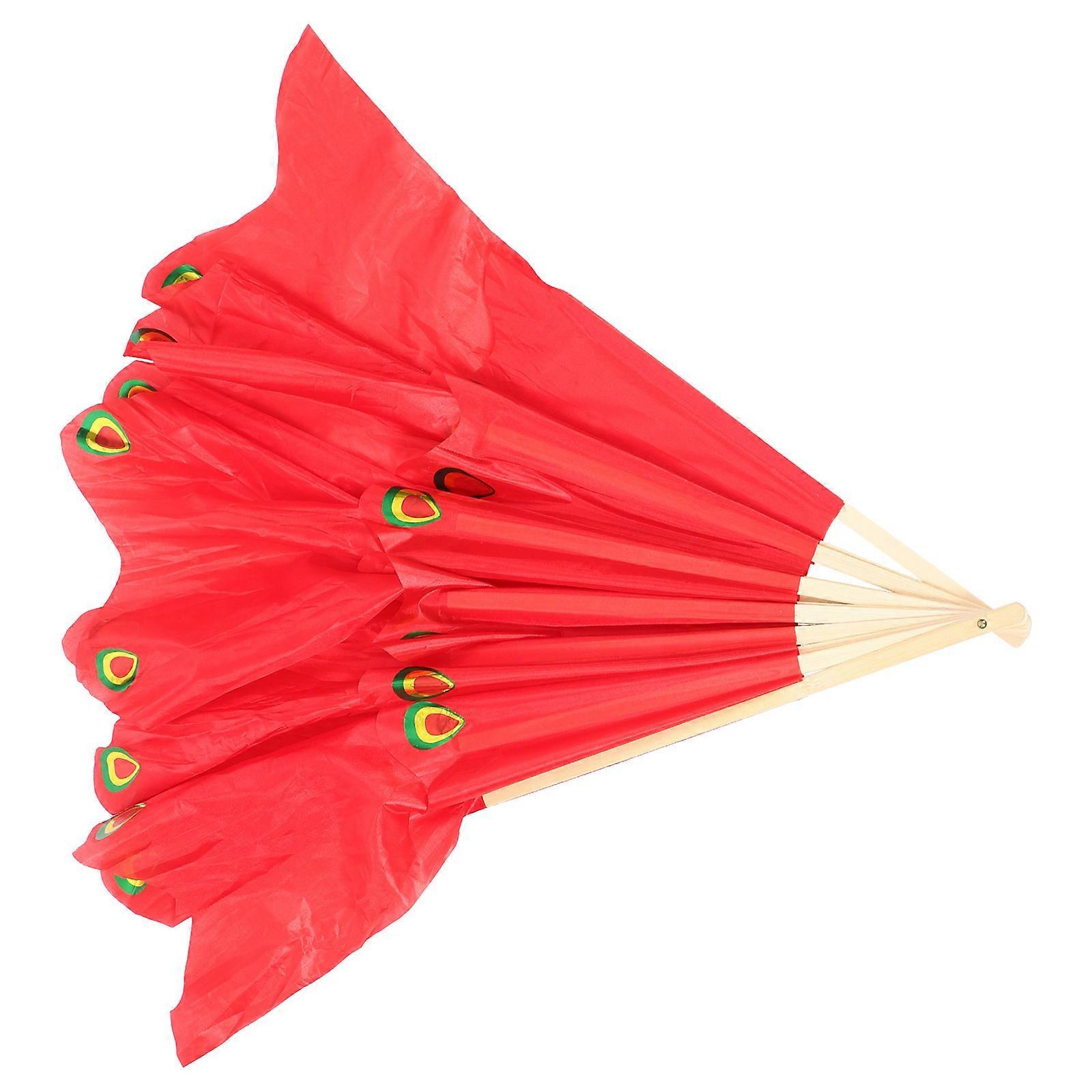 Folding Hand Fans Dance Prop for Stage Dance Shape 1Set