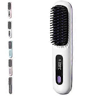 Brosse lissante sans fil Go Brush Pro 2025 – Styler 2 en 1 rechargeable, 3 réglages de température, compatible avec les cheveux courts et longs