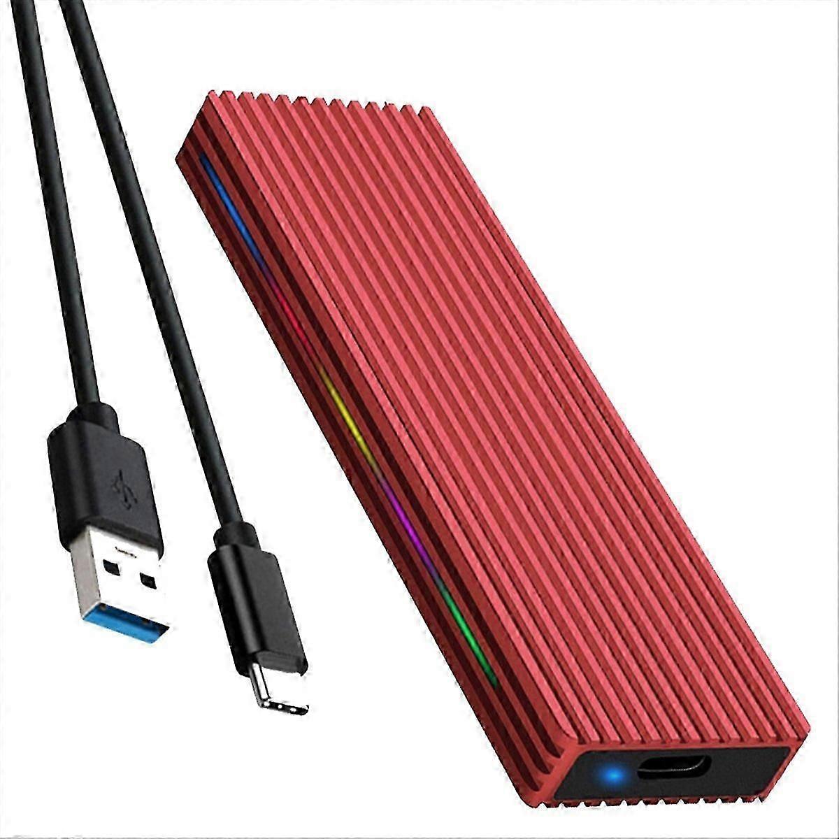 M.2 M Key SSD Enclosure Case 10/5Gbps USB3.1 NGFF Protocol -Red