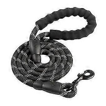 Pet Pulling Leash Nylon Reflective Dog Chain Safety Rope for Puppy Medium Large Dogs Running Walking TrainingBlack