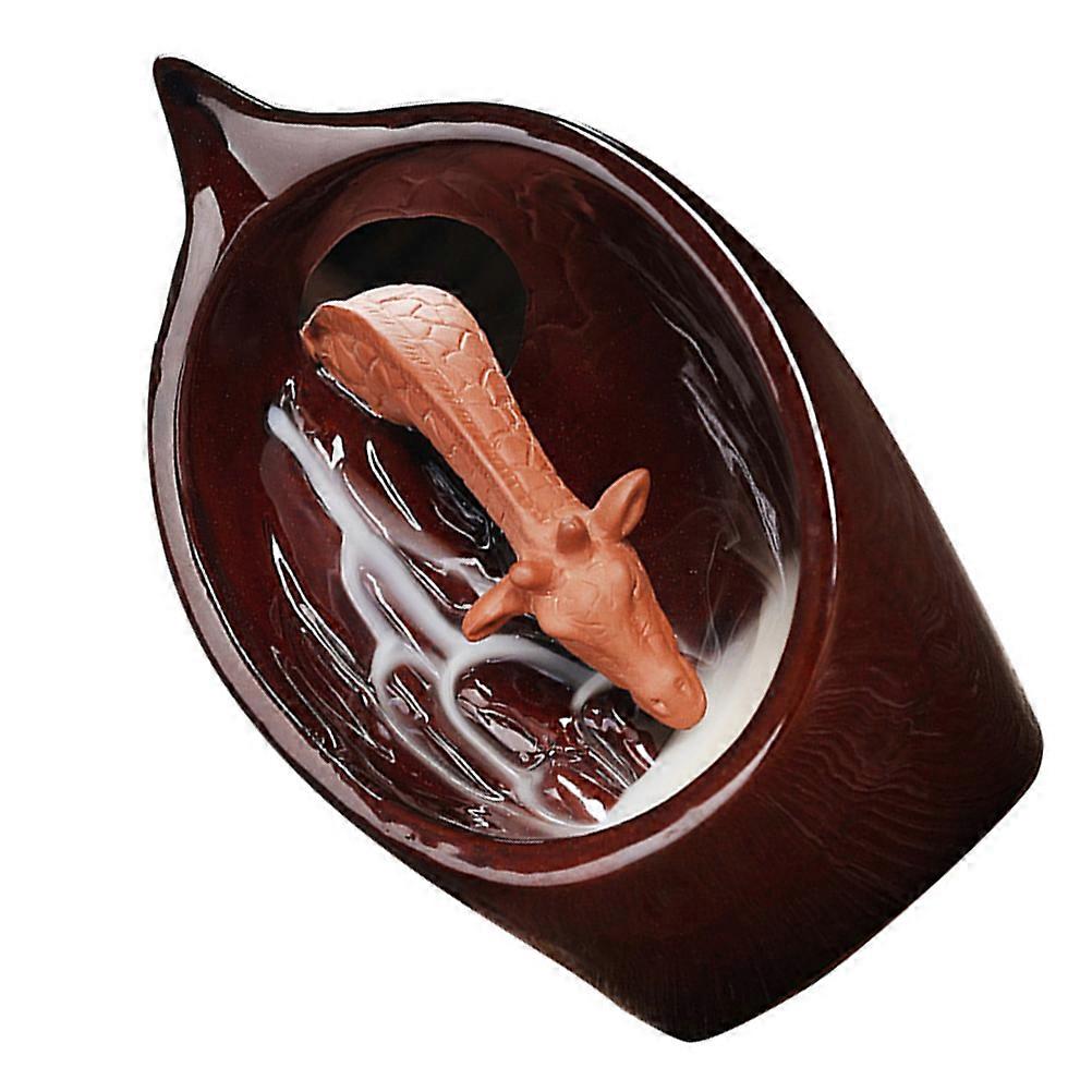 Ceramic Backflow Incense Holder for 2Pcs Giraffe Desktop Decor