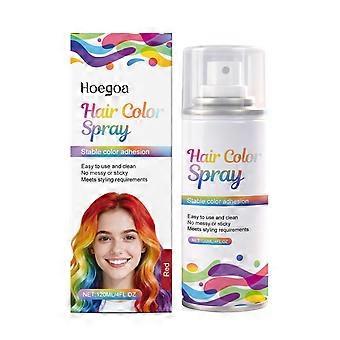 Hoegoa Red Temporary Hair Spray Colorful Hair Color Natural Color Uniform Covering Fashion Hairdressing