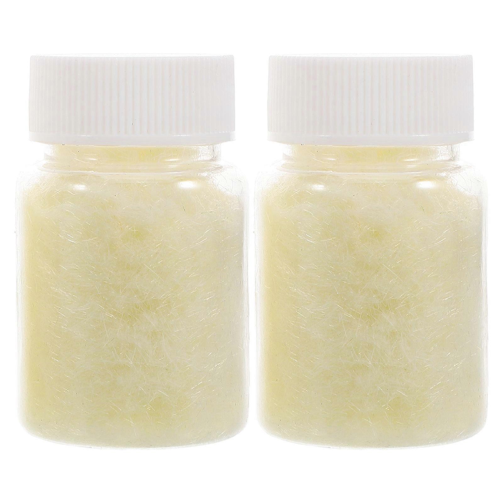 Soft Texture Flocking Powder Light Yellow for Squeeze Toy 2 Bottle Set