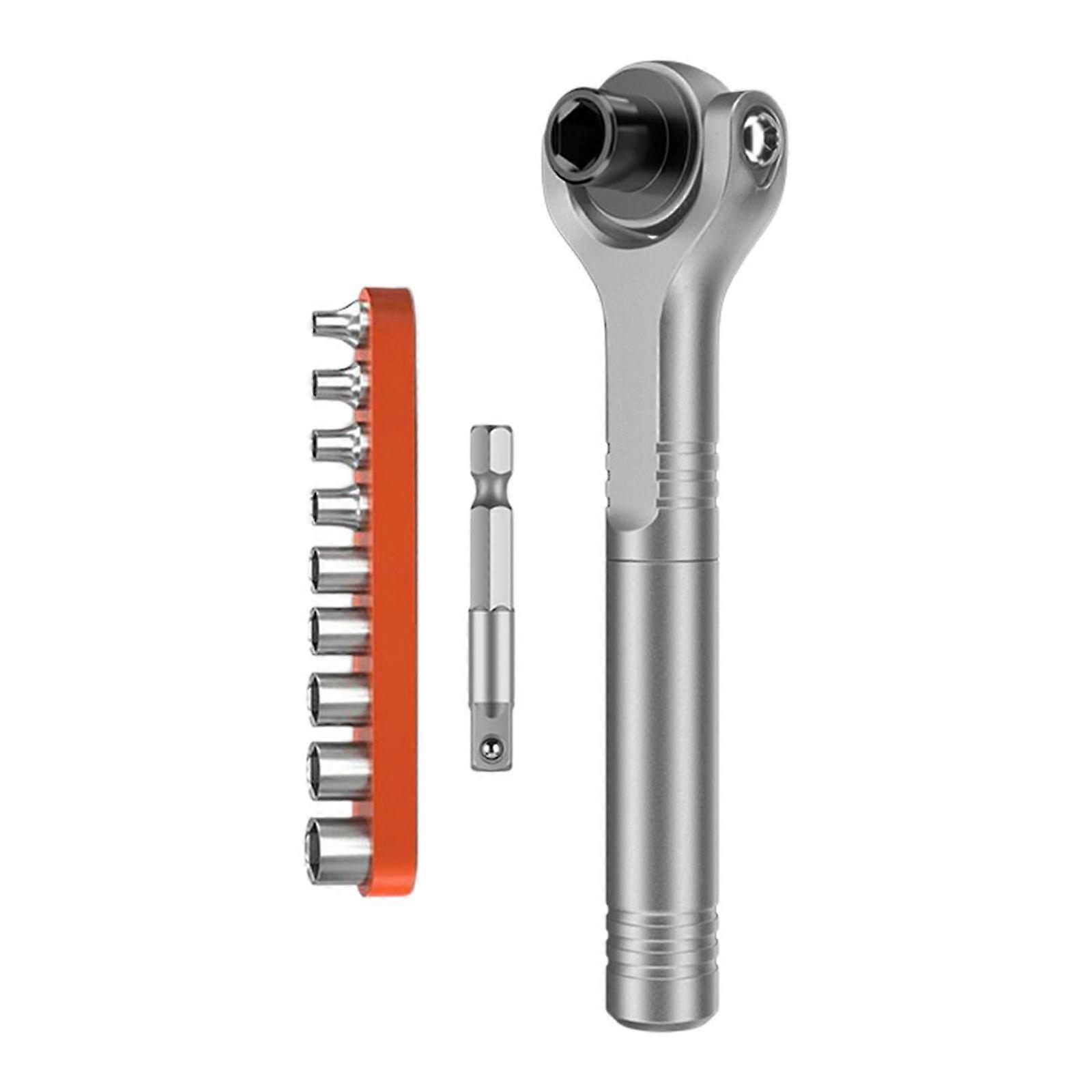 MultiAngle Ratcheting Screwdriver Kit With Reversible Function And Durability Alloy Steel Construction Hand Spanner Multicolor