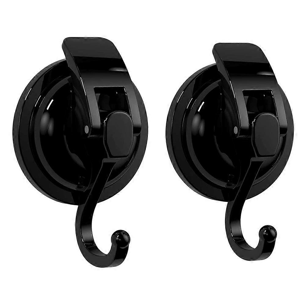 Vacuum Hooks Wall-Mounted Hooks for Hanging 2Pcs Black Material
