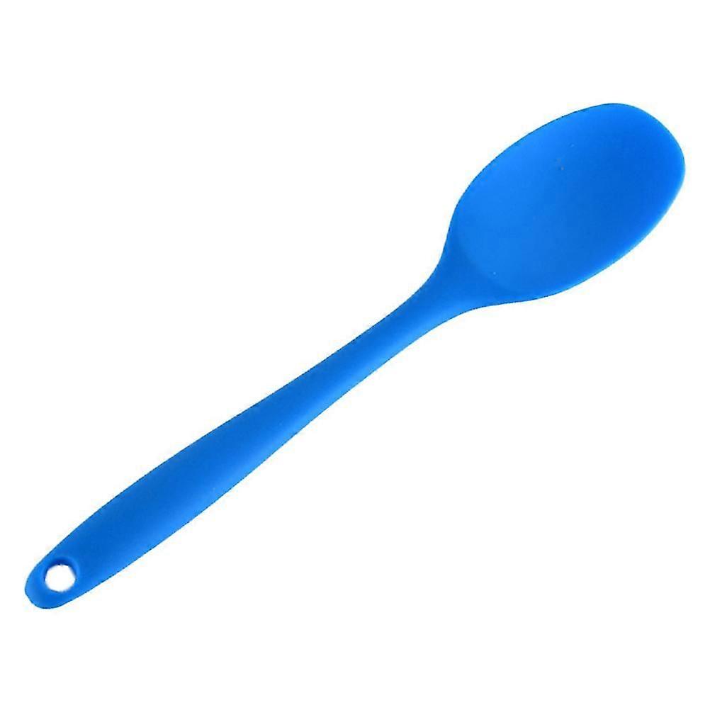 Silicone Soup Spoon | Long Handle Kitchen Serving Spoon | Blue