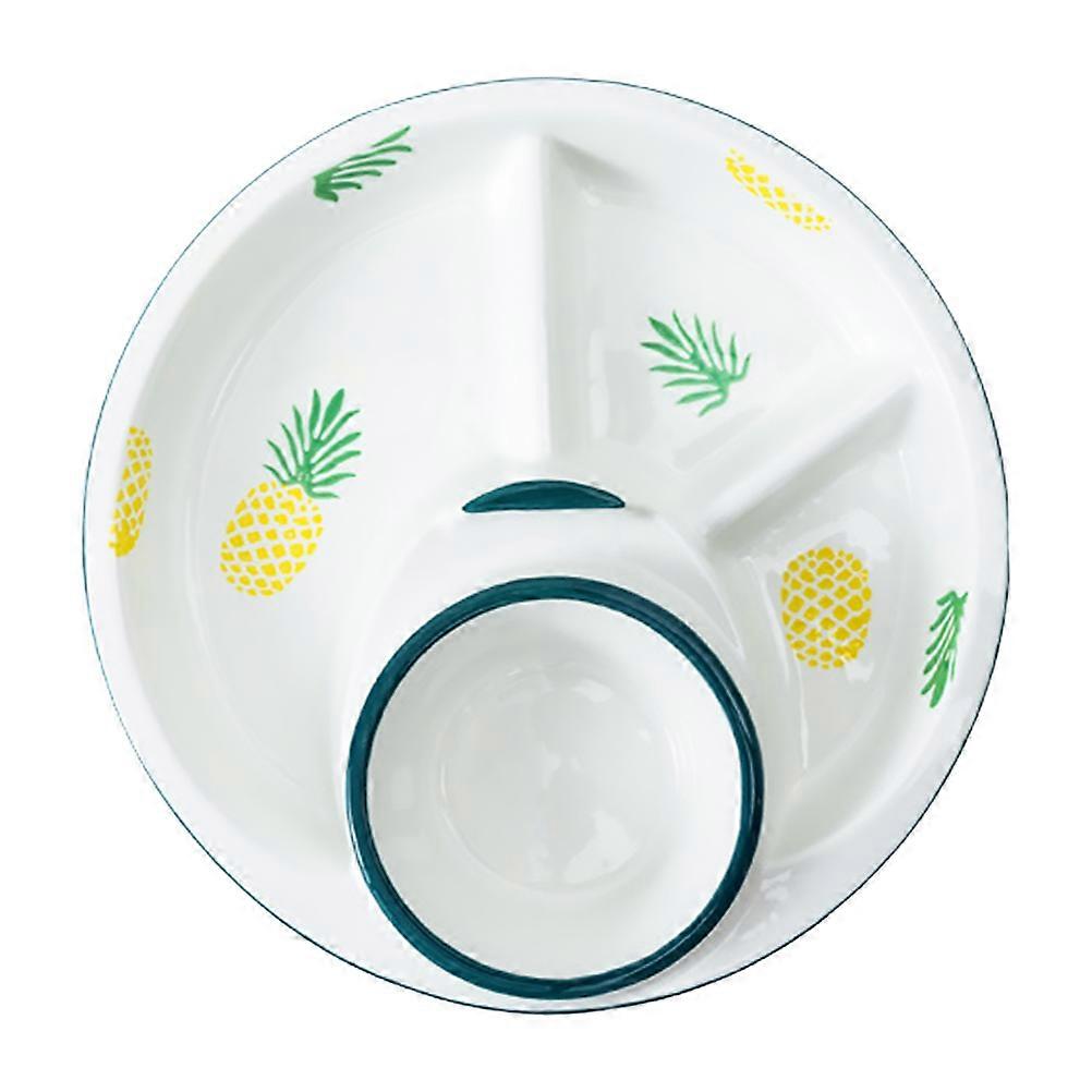 Ceramic Multi-Grid Fruit Tray for Food Serving Multi-Grid Fruit Tray