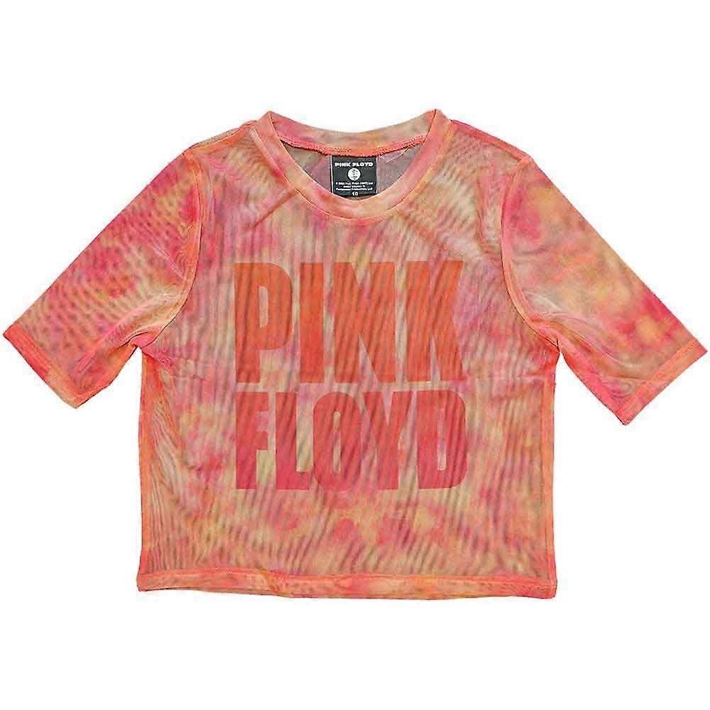 Pink Floyd Ladies Crop Top: Stacked Logo